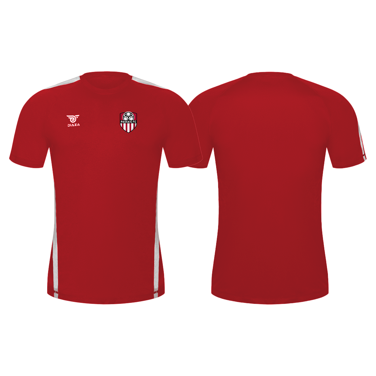 Passaic FC City Training Jersey Red White - Diaza Football