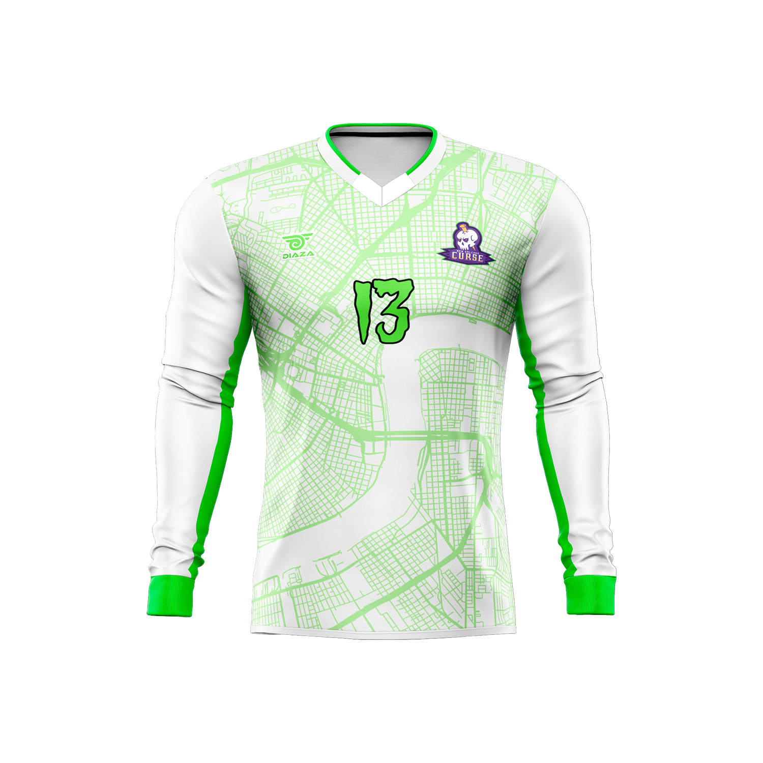 New Orleans Curse Away Long Sleeve Jersey - Diaza Football