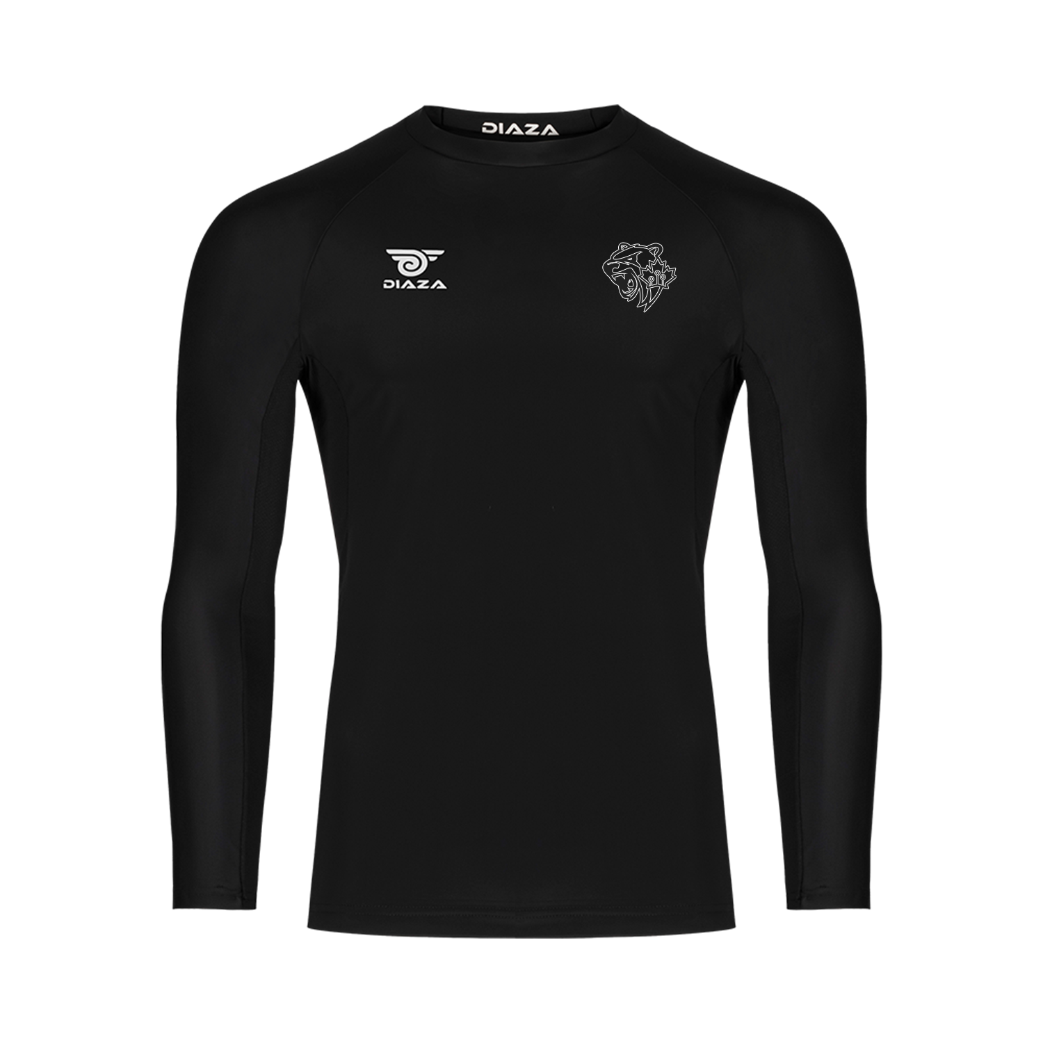 Ottawa Black Bears Long Sleeve Compression Shirt Black - Diaza Football