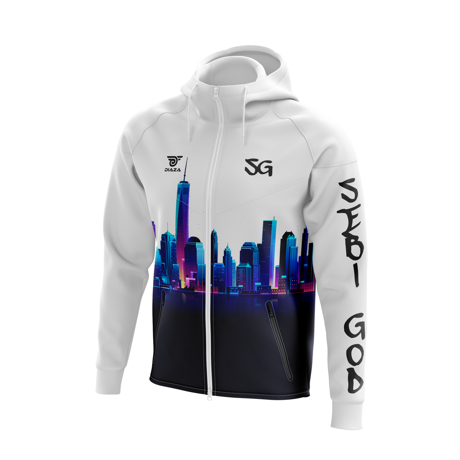 Sebigod Full Zip Up Jacket White - Diaza Football