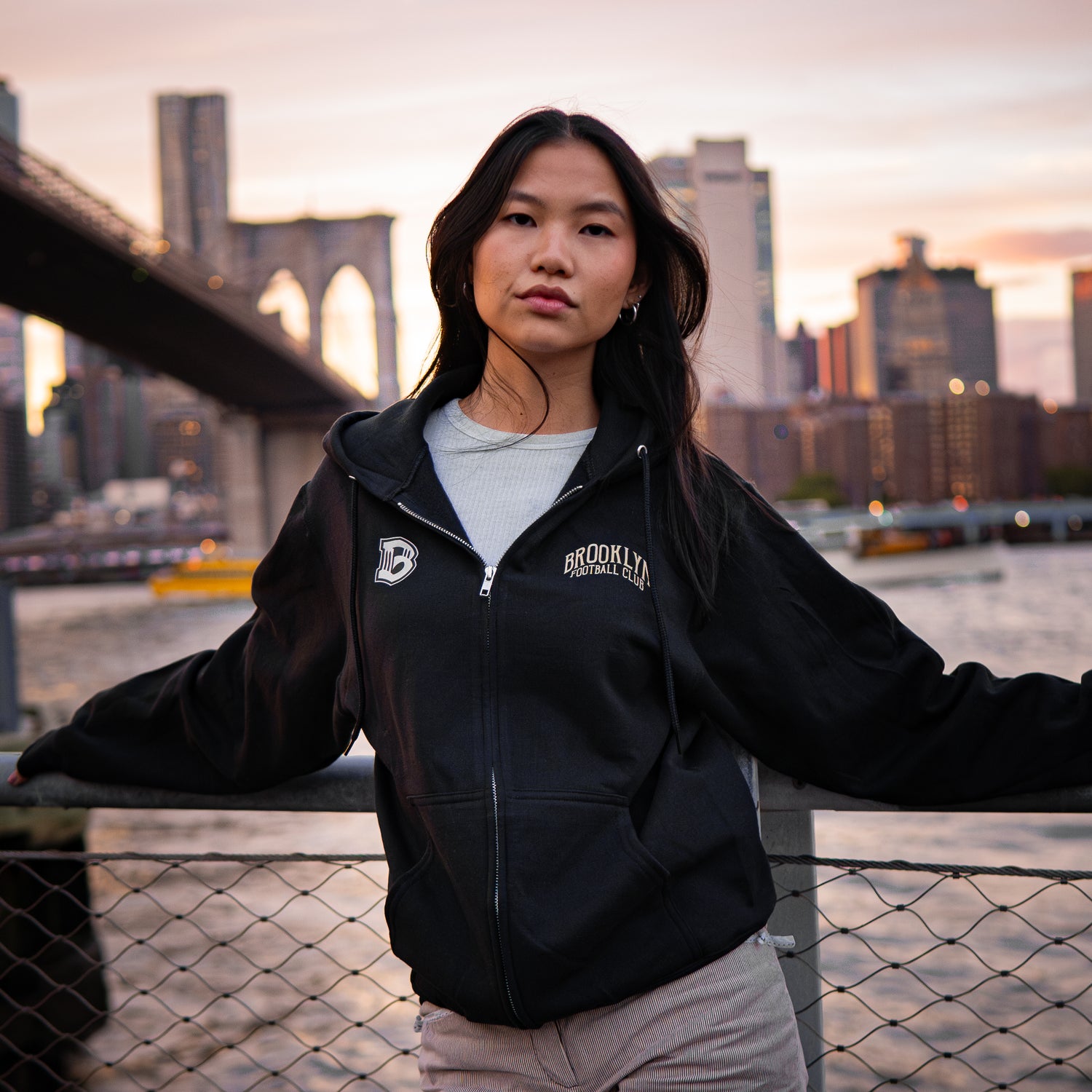 Brooklyn FC Maimonides Park Retro Black Full Zip Up Jacket - Diaza Football 