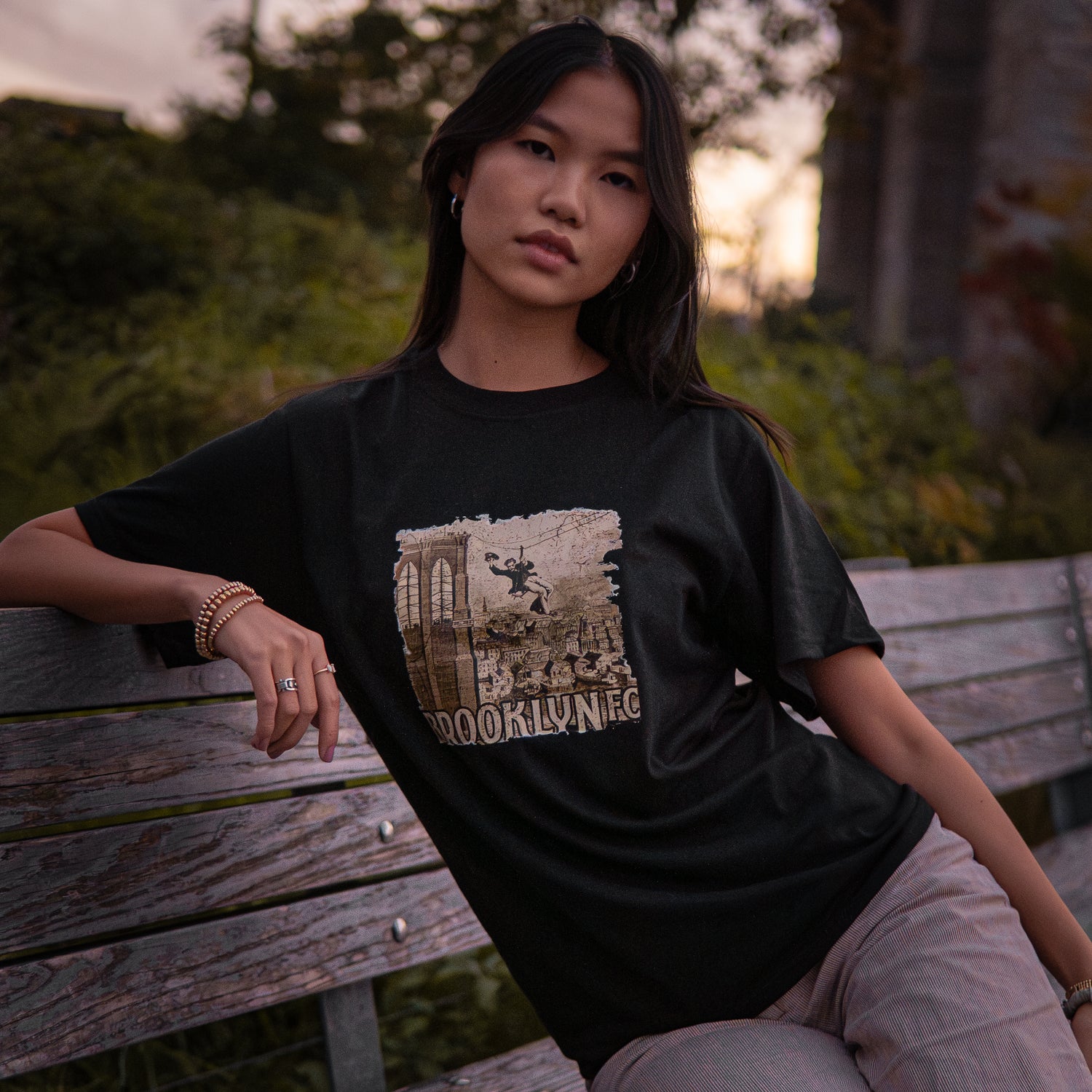 Brooklyn FC Bridge Retro Black T-Shirt - Diaza Football 