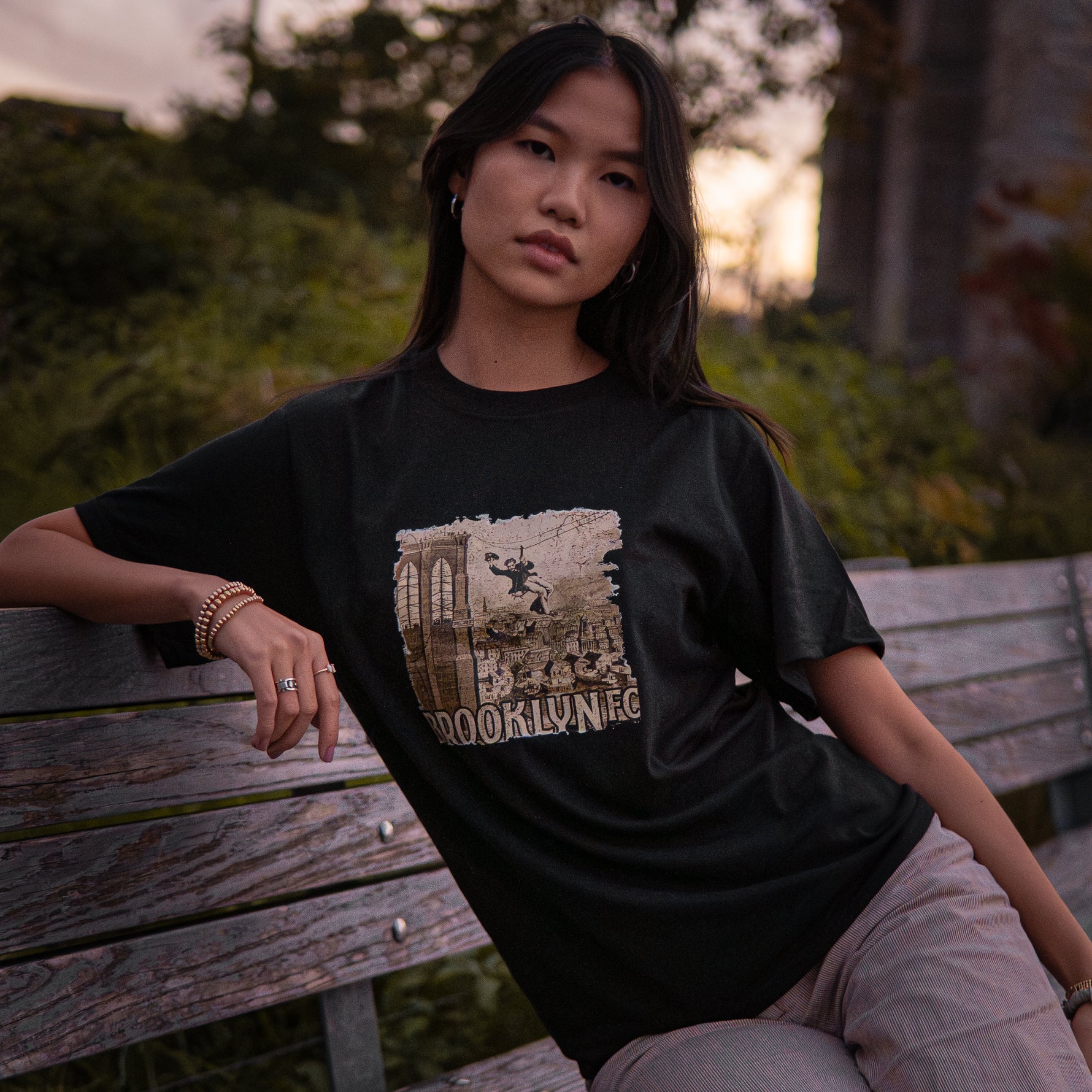 Brooklyn FC Bridge Retro Black T-Shirt - Diaza Football 