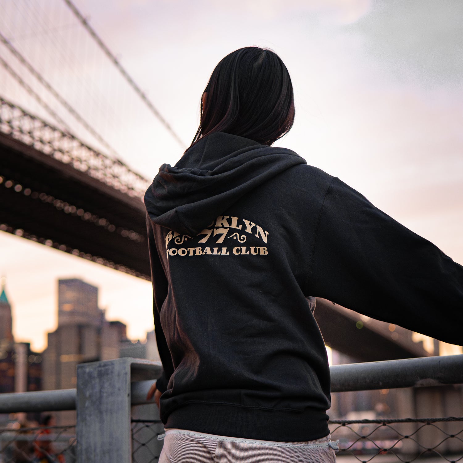 Brooklyn FC Maimonides Park Retro Black Full Zip Up Jacket - Diaza Football 