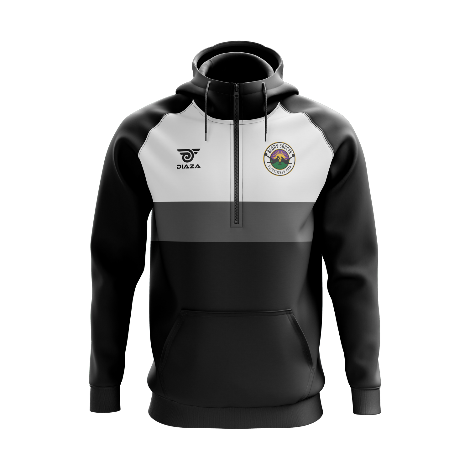 Glory 3/4 Zip Up Jacket With Hoodie - Diaza Football 