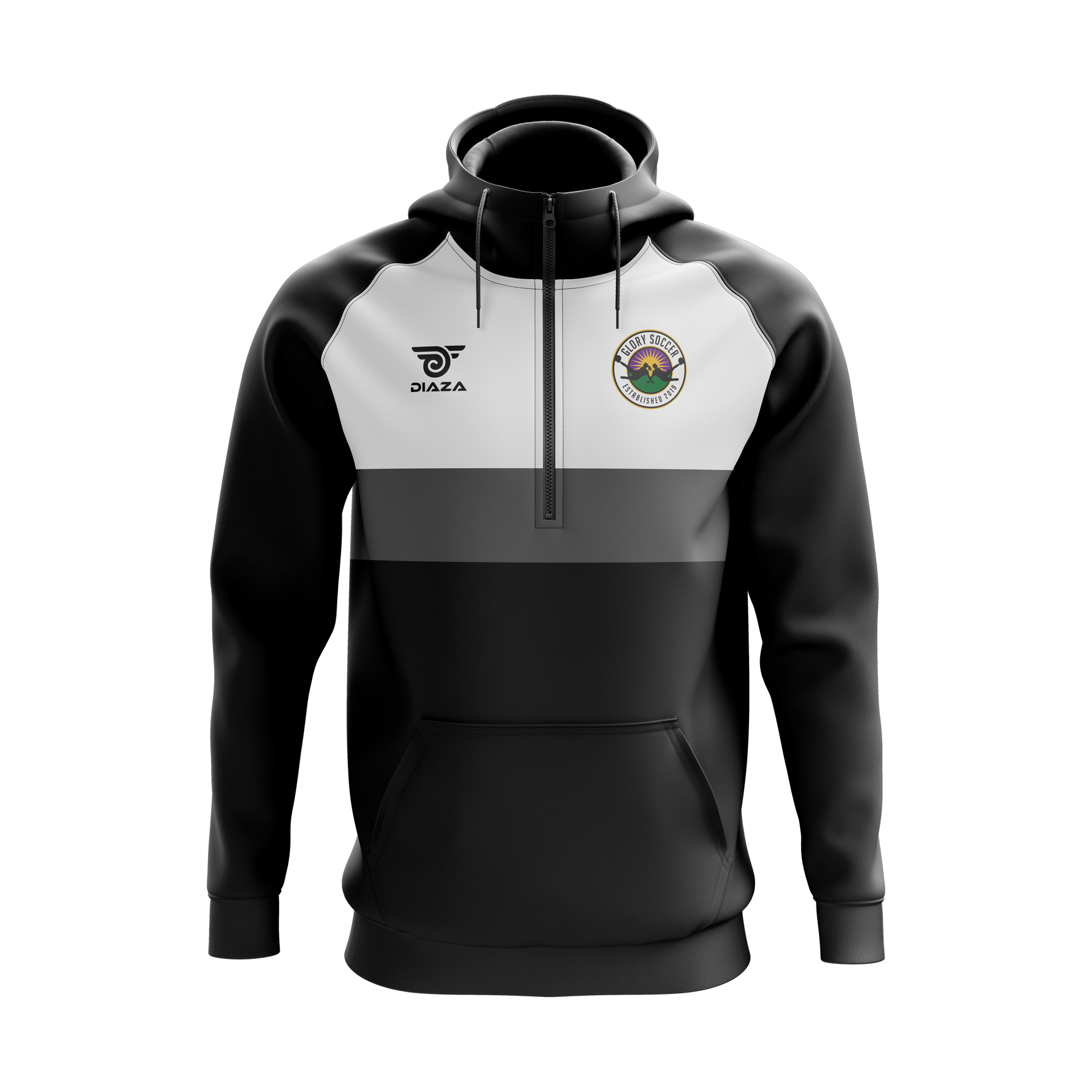Glory 3/4 Zip Up Jacket With Hoodie - Diaza Football 