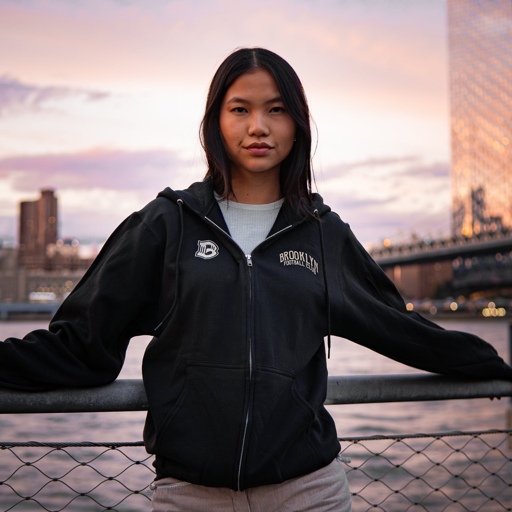 Brooklyn FC Cyclone Retro Black Full Zip Up Jacket - Diaza Football 