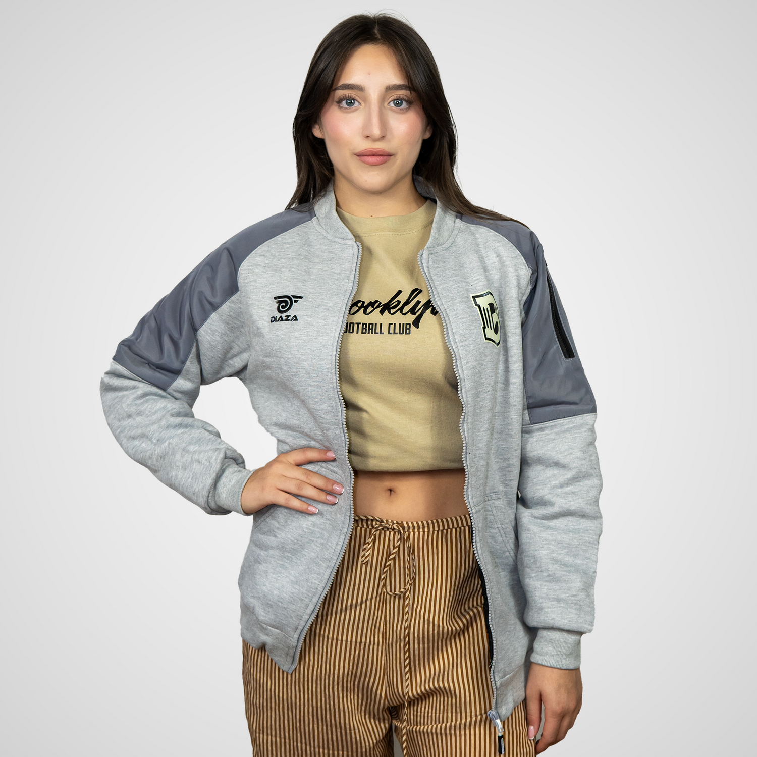 Brooklyn FC Women  Vintage Jacket Grey - Diaza Football 