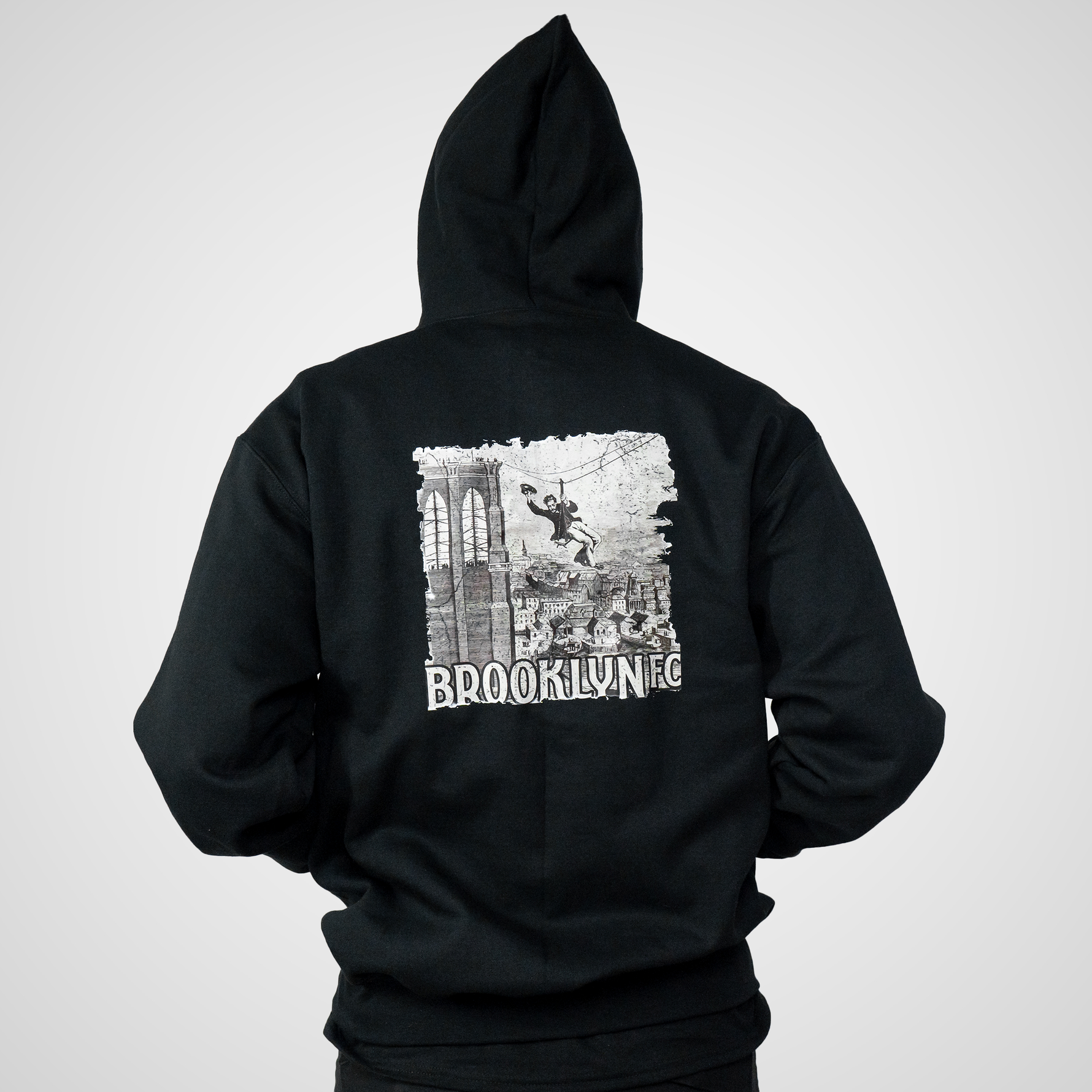 Brooklyn FC Bridge Retro Black Full Zip Up Jacket - Diaza Football 