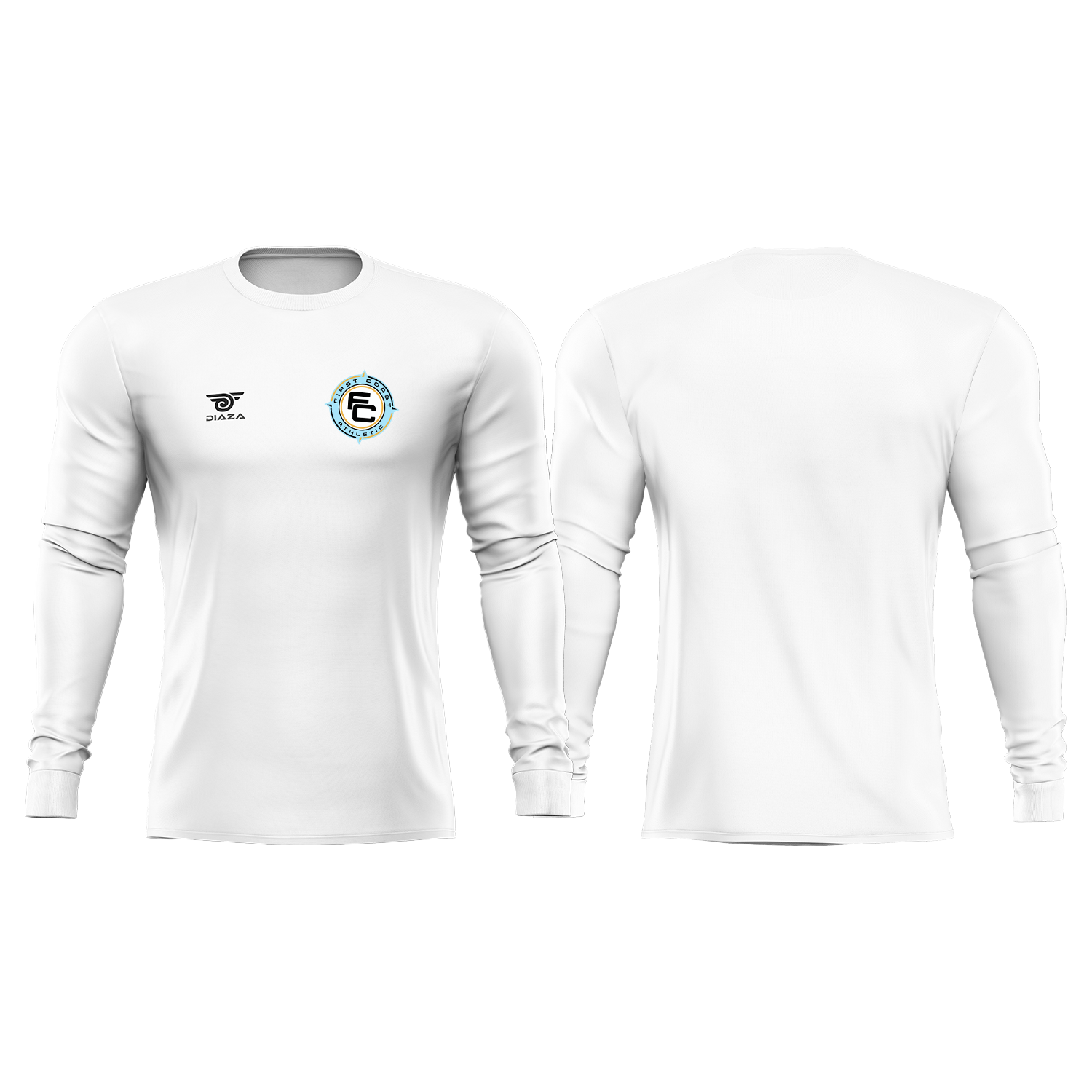 First Coast Athletic Long Sleeve Dipro-Shirt White - Diaza Football 