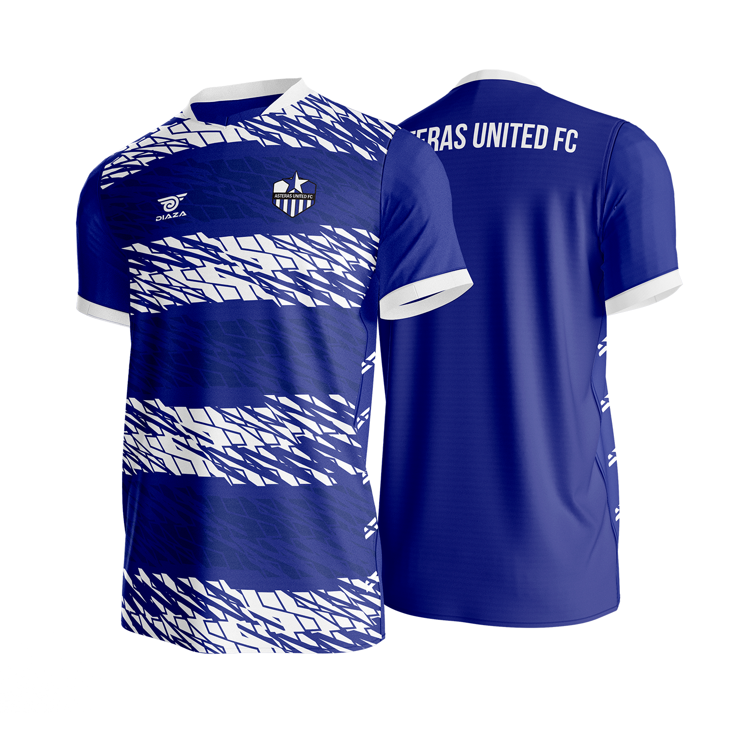 Asteras United FC home jersey, front and back
