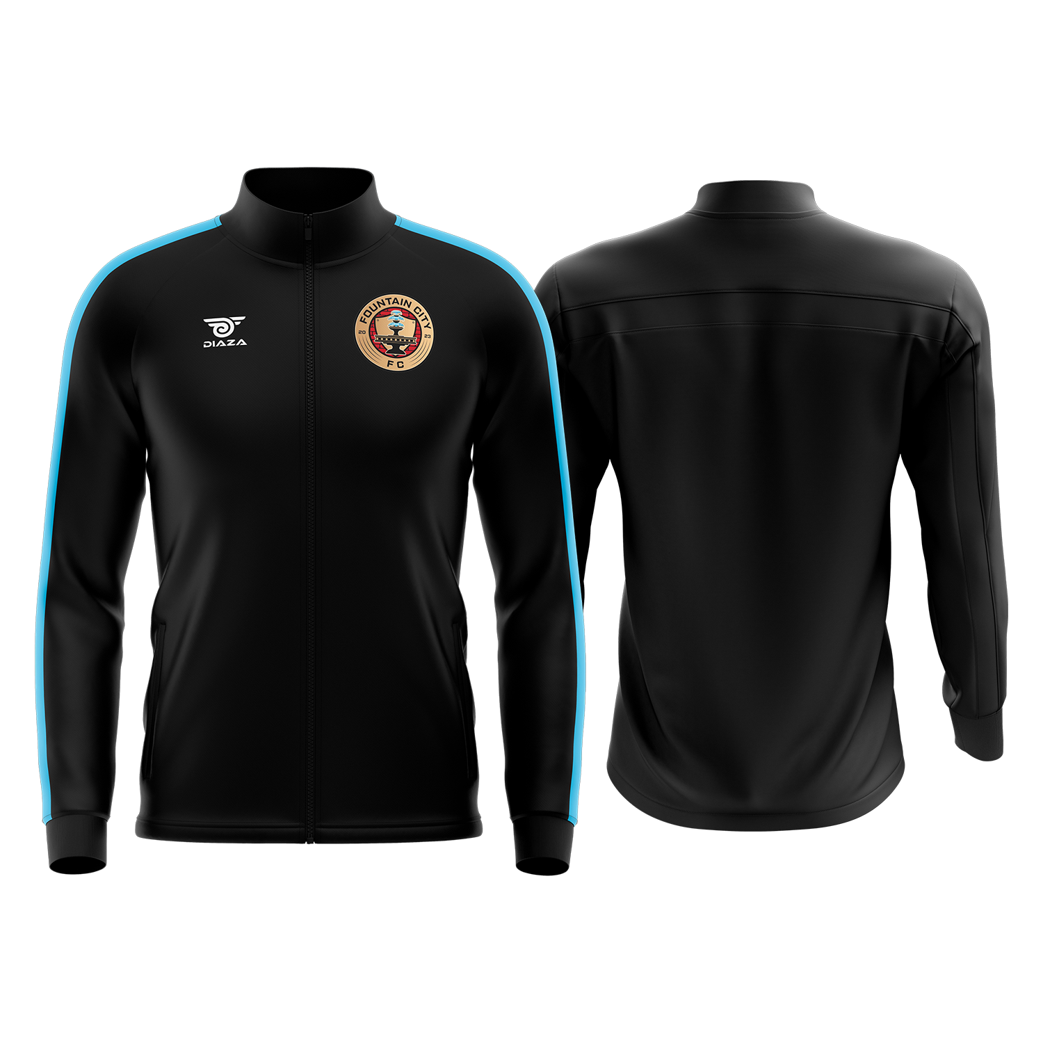 Fountain City Full Zip Up Jacket Blue - Diaza Football 