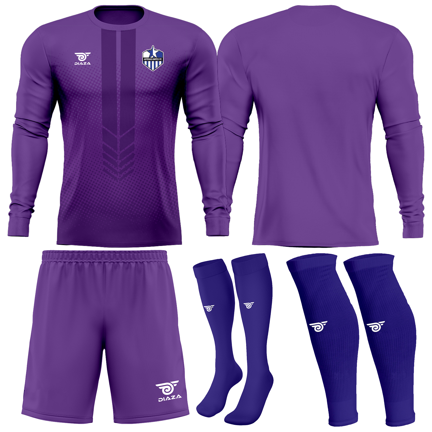 Asteras United FC goalkeeper kit, purple
