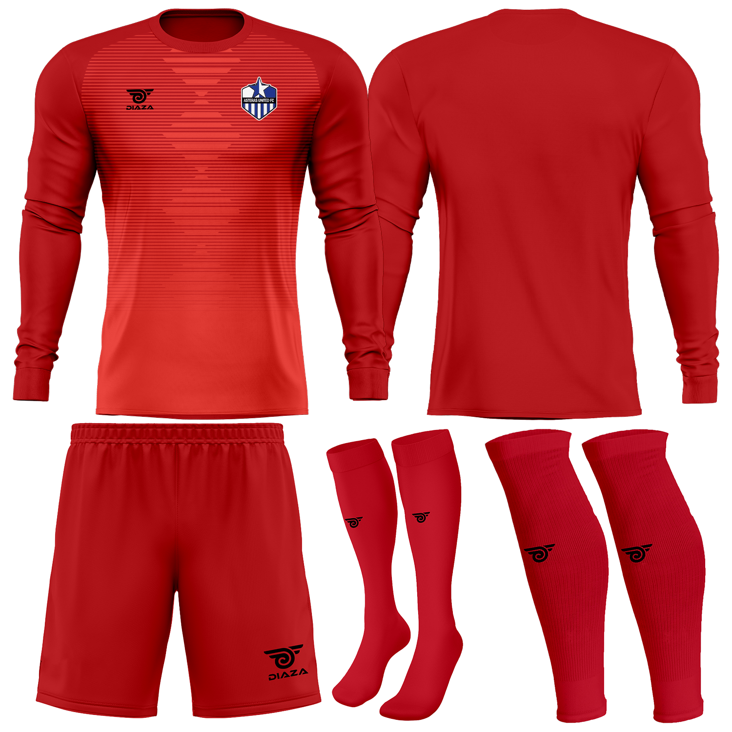 Asteras United FC goalkeeper kit, red