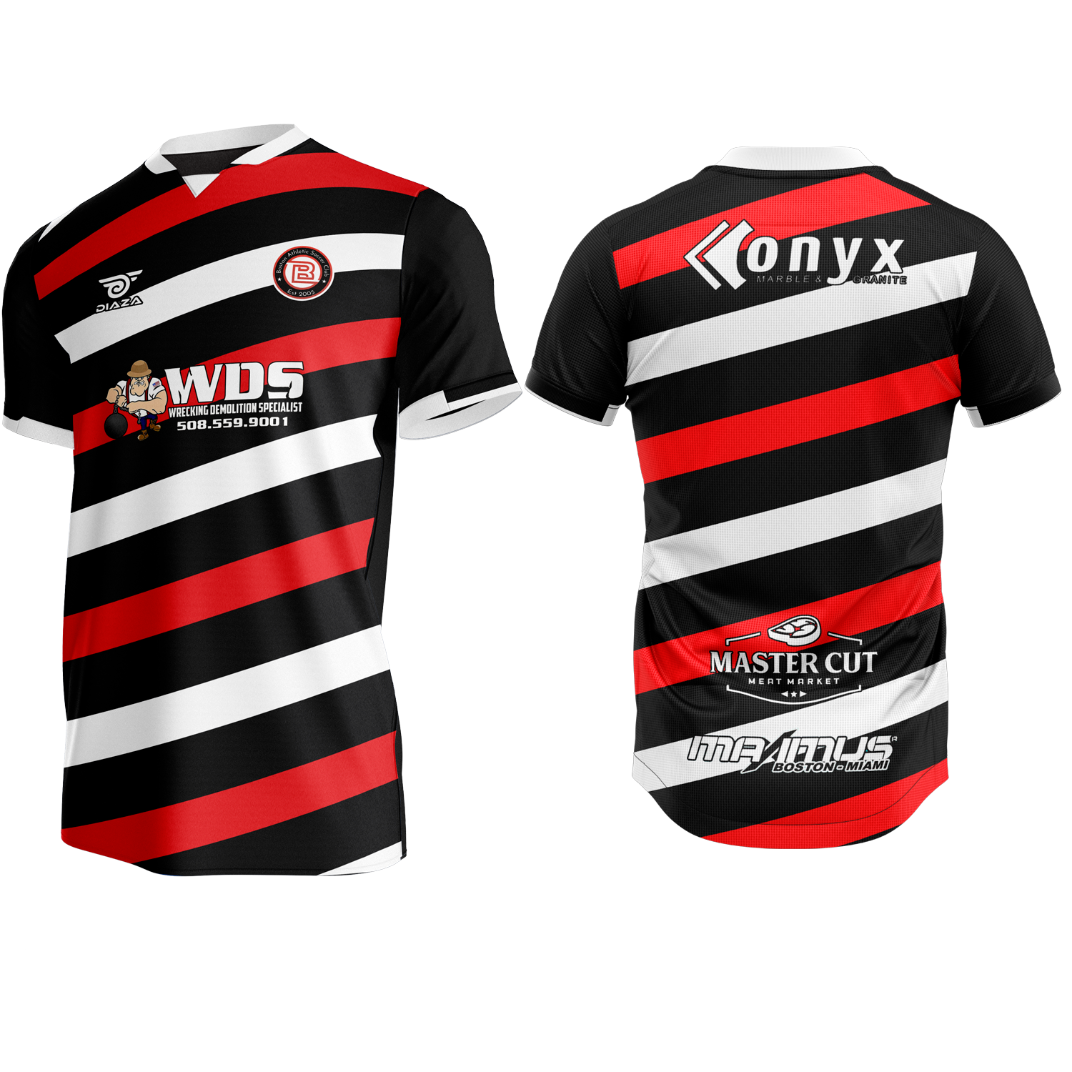 Boston Athletic Soccer Black And Red Jersey