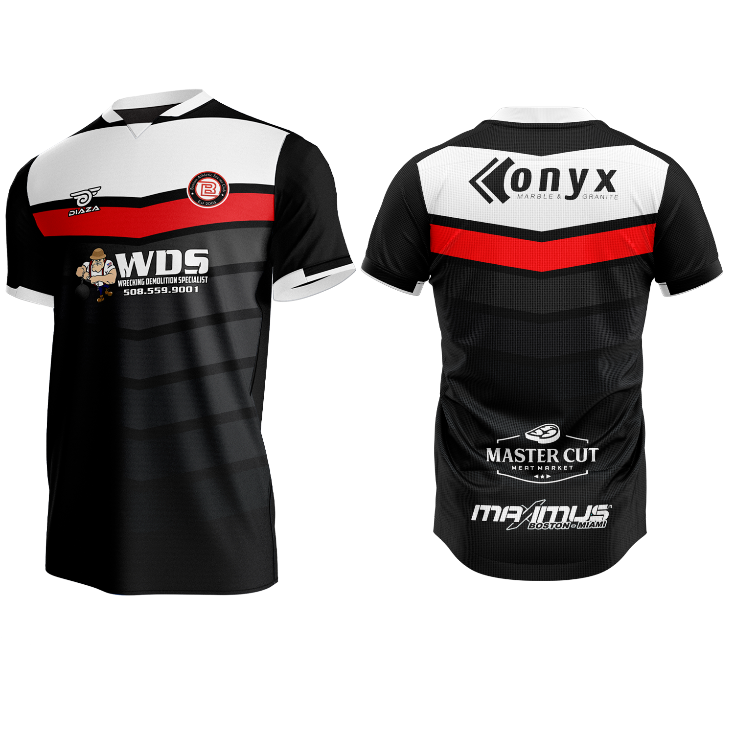Boston Athletic Soccer Player Black Jersey - Diaza Football 
