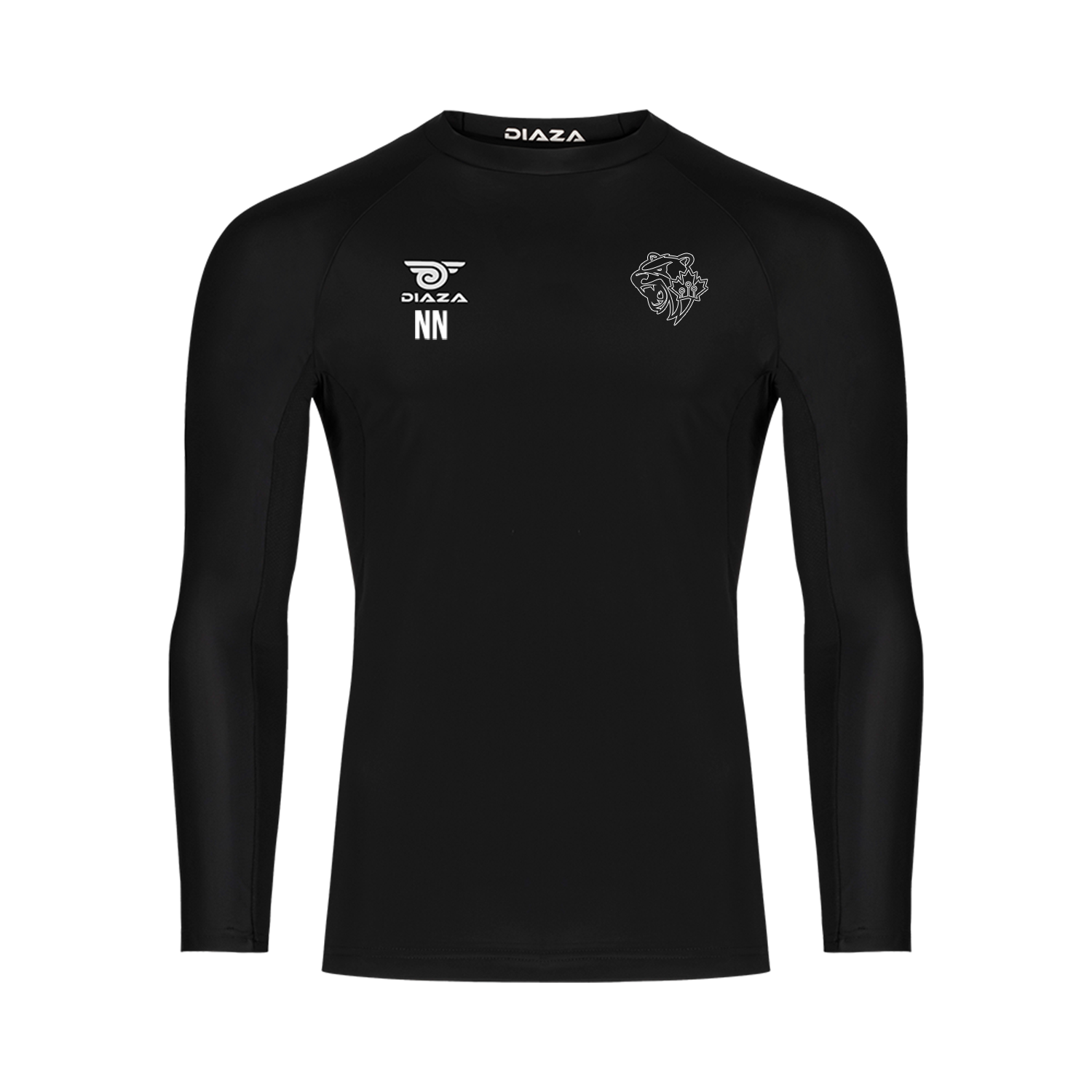 Ottawa Black Bears Long Sleeve Compression Shirt Black - Diaza Football 