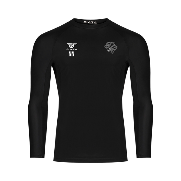Ottawa Black Bears Long Sleeve Compression Shirt Black - Diaza Football 