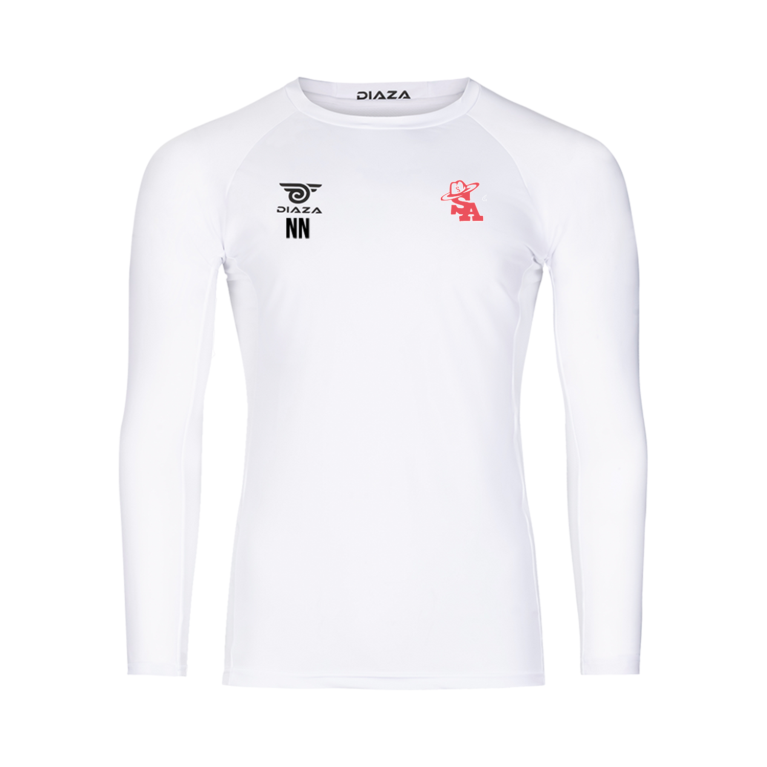 San Antonio Soldados Long Sleeve Compression Shirt White - Diaza Football 