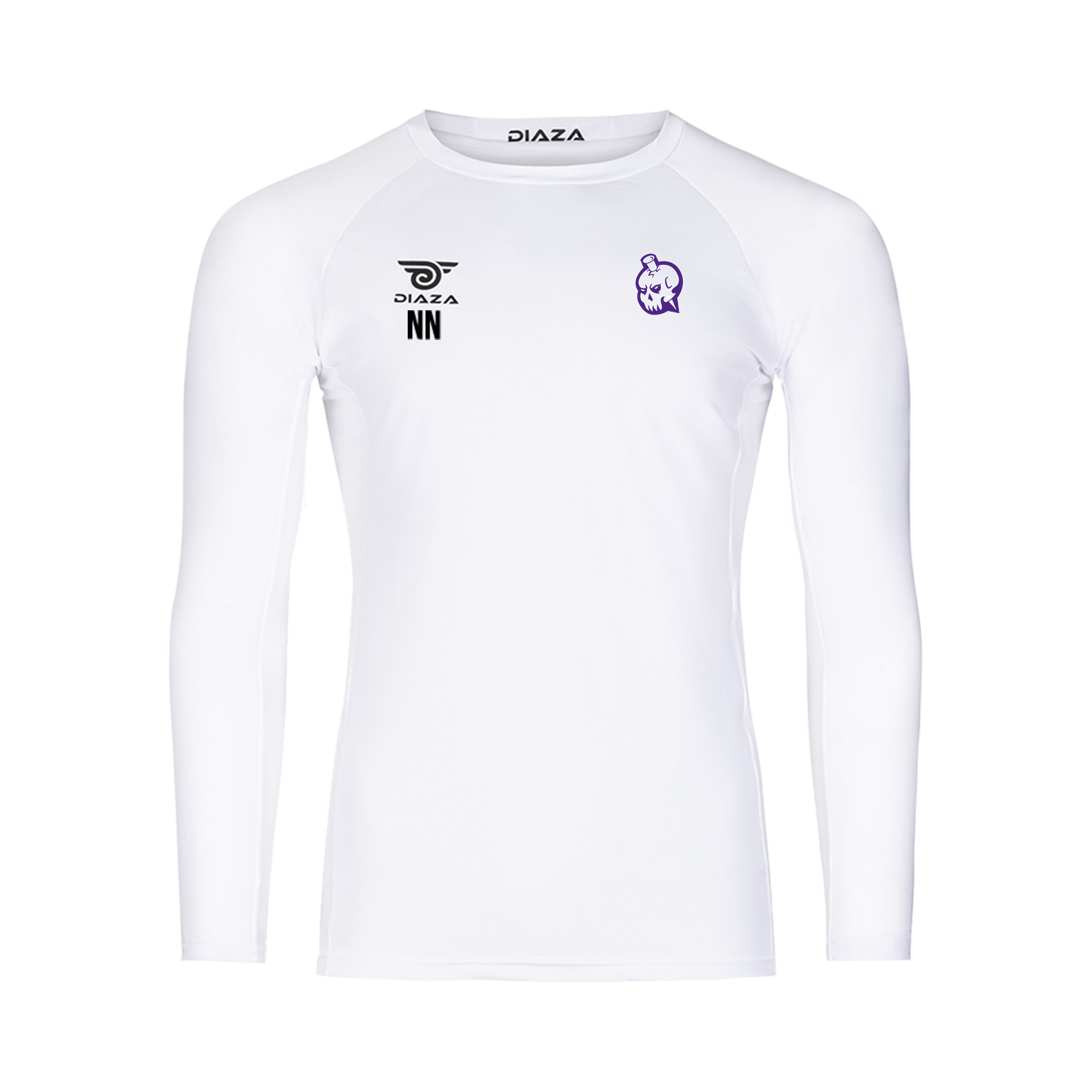 New Orleans Curse Long Sleeve Compression Shirt White - Diaza Football 