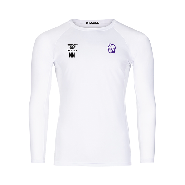 New Orleans Curse Long Sleeve Compression Shirt White - Diaza Football 