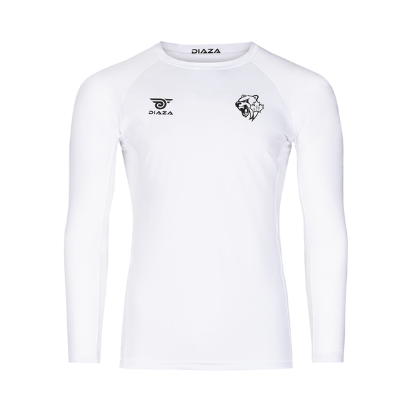 Ottawa Black Bears Long Sleeve Compression Shirt White - Diaza Football 
