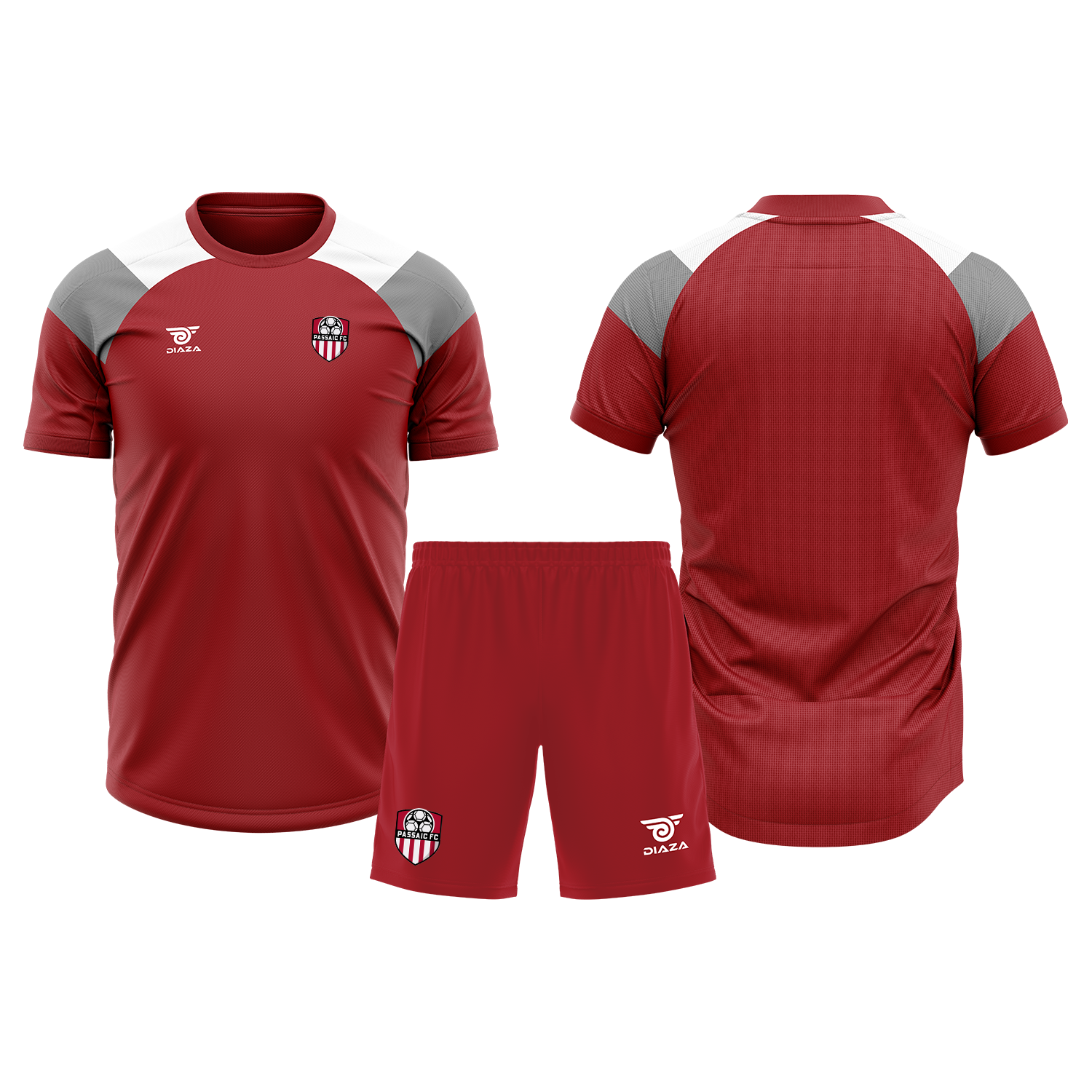 Passaic FC Tri-Tone Practice Kit Red - Diaza Football 