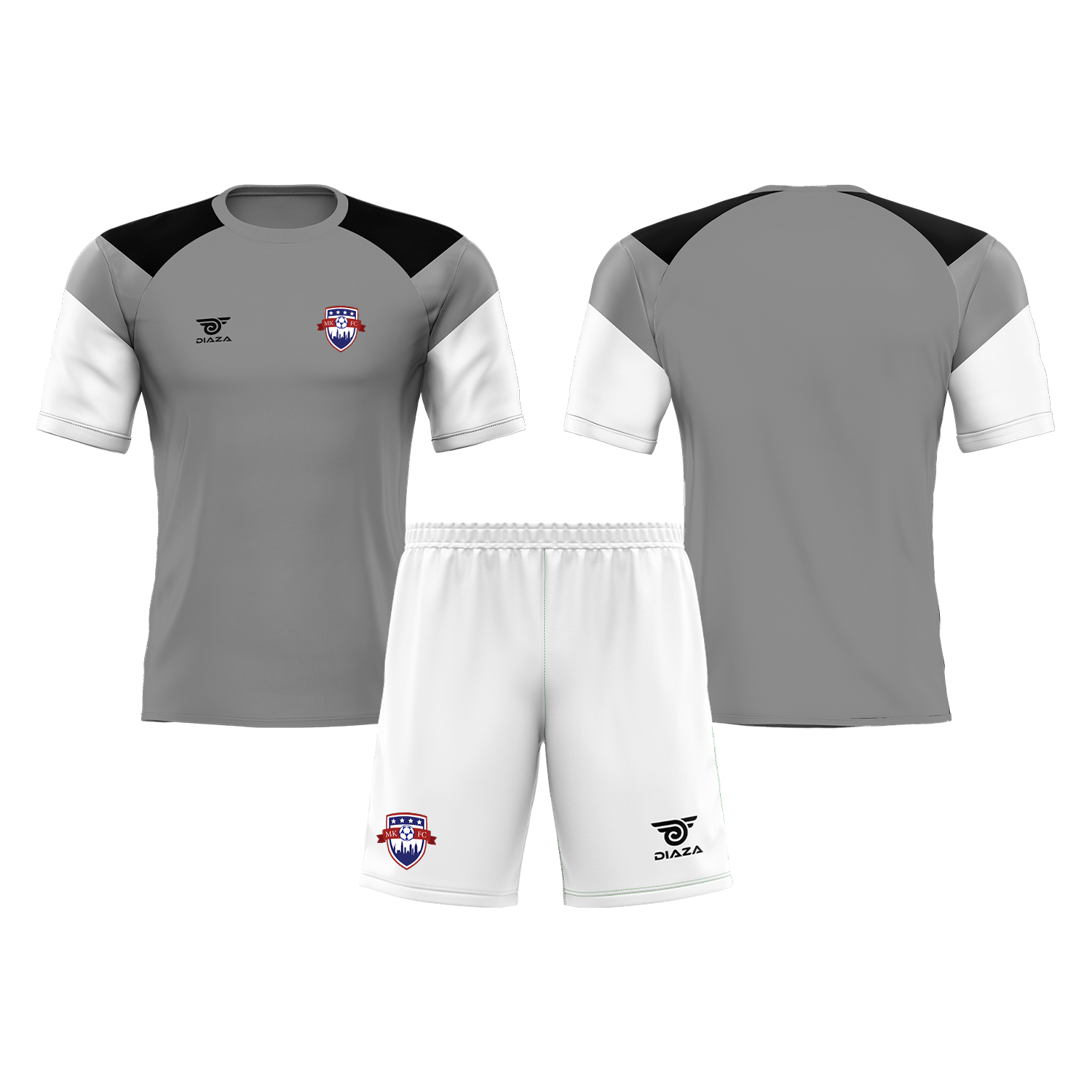 Manhattan Kickers Tri-Tone Practice Kit (Grey, Black, White) - Diaza Football 