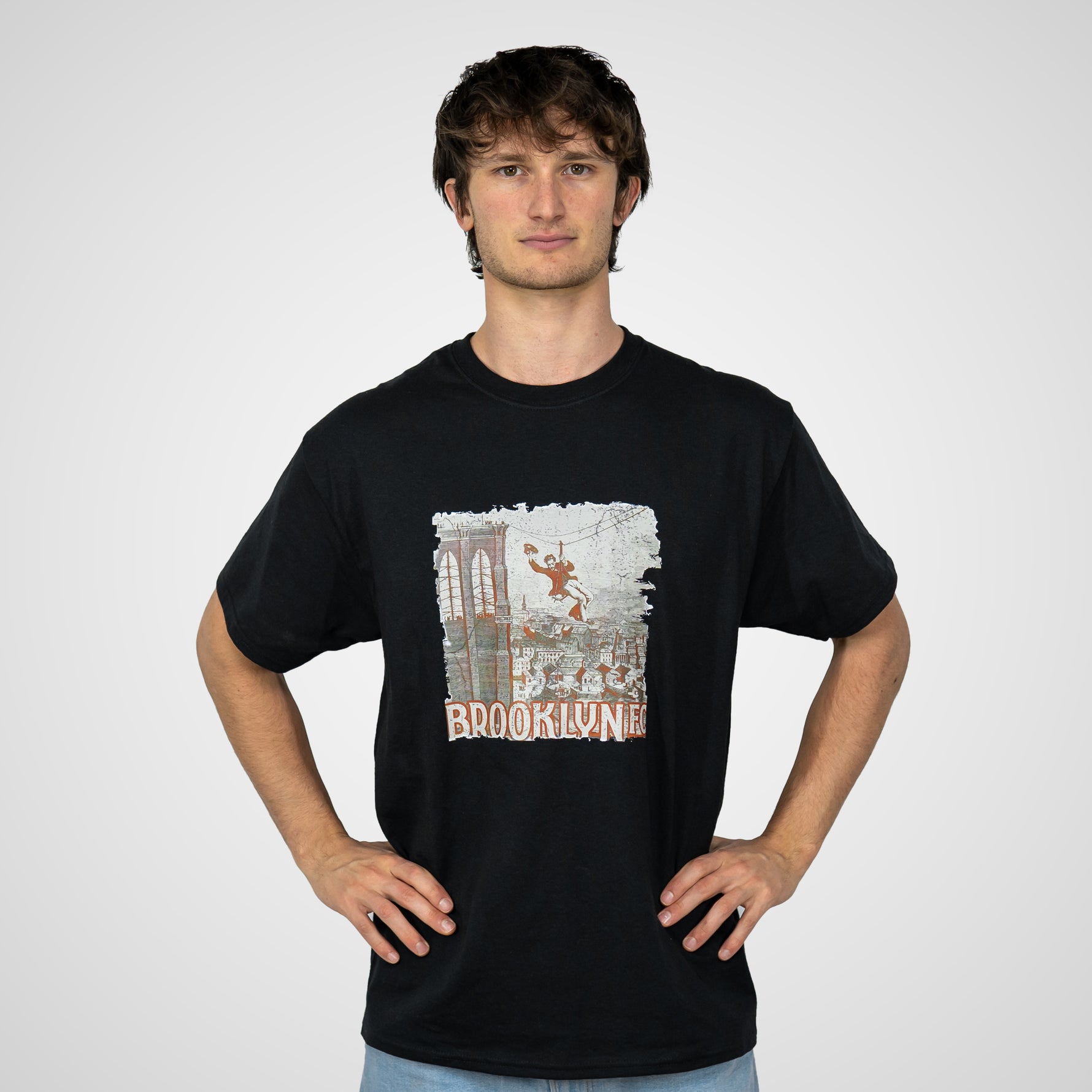 Brooklyn FC Bridge Retro Black T-Shirt - Diaza Football 