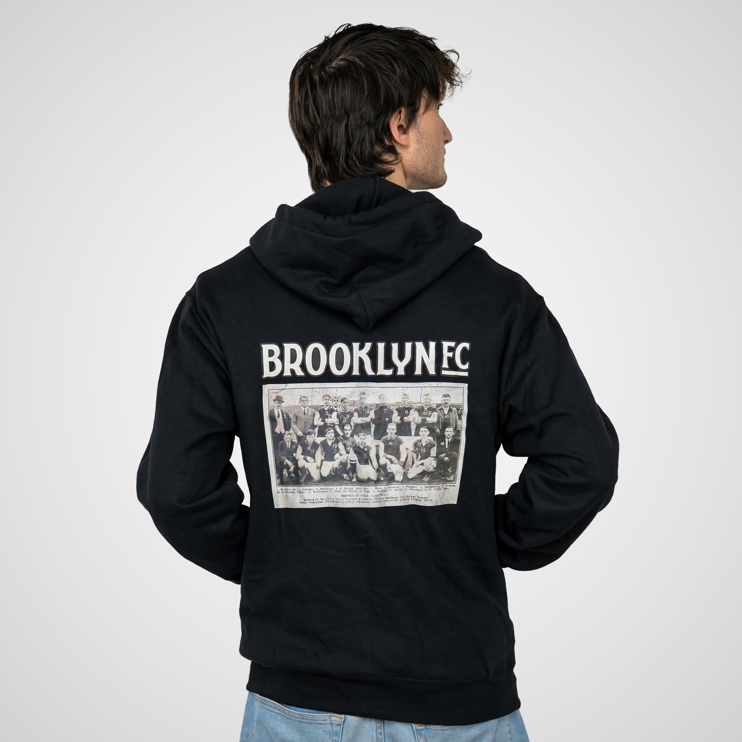 Brooklyn FC Soccer Retro Black Full Zip Up Jacket - Diaza Football 