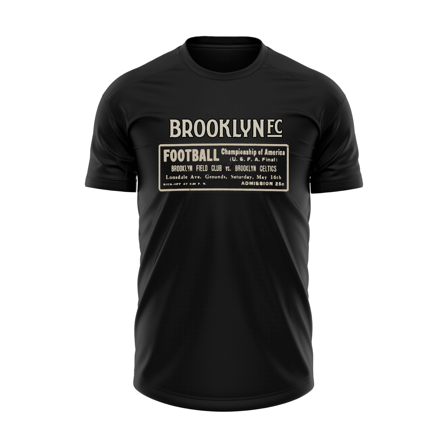 Brooklyn FC Ticket Retro Black T-Shirt - Diaza Football 