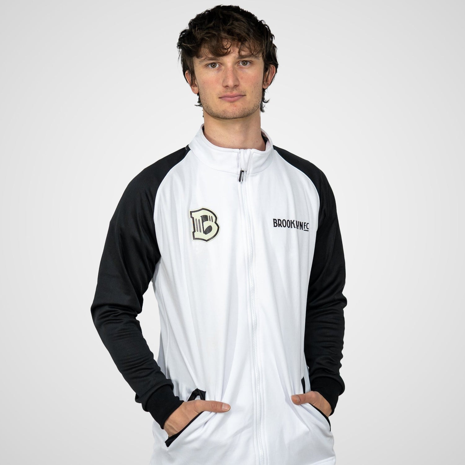 Brooklyn FC Men White Jacket - Diaza Football 