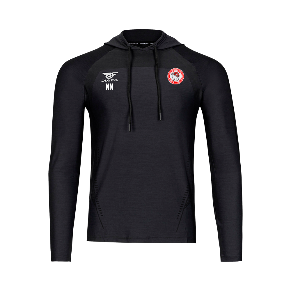 Olympiacos Suba Hooded Long Sleeve Black - Diaza Football 