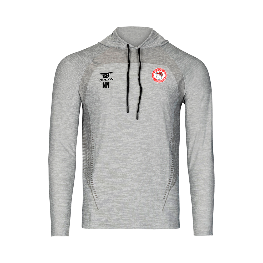 Olympiacos Suba Hooded Long Sleeve Light Gray - Diaza Football 